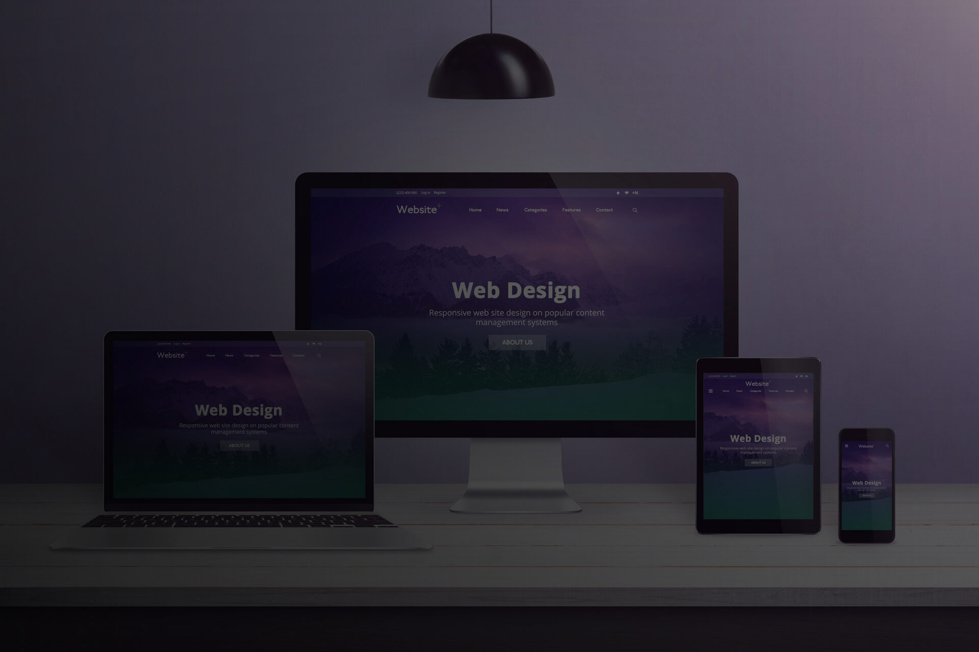 Responsives Webdesign auf Desktop, Laptop, Tablet und Smartphone